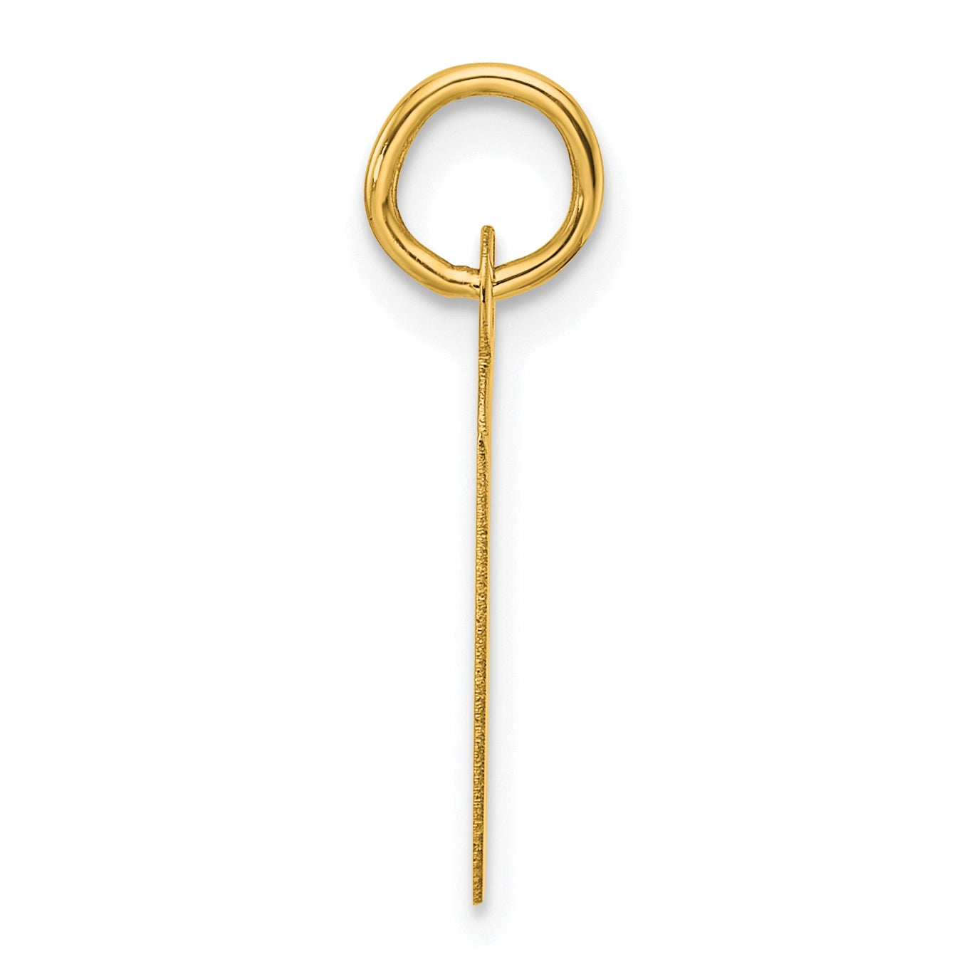 14K Yellow Gold Slanted Block Letter U Initial Charm