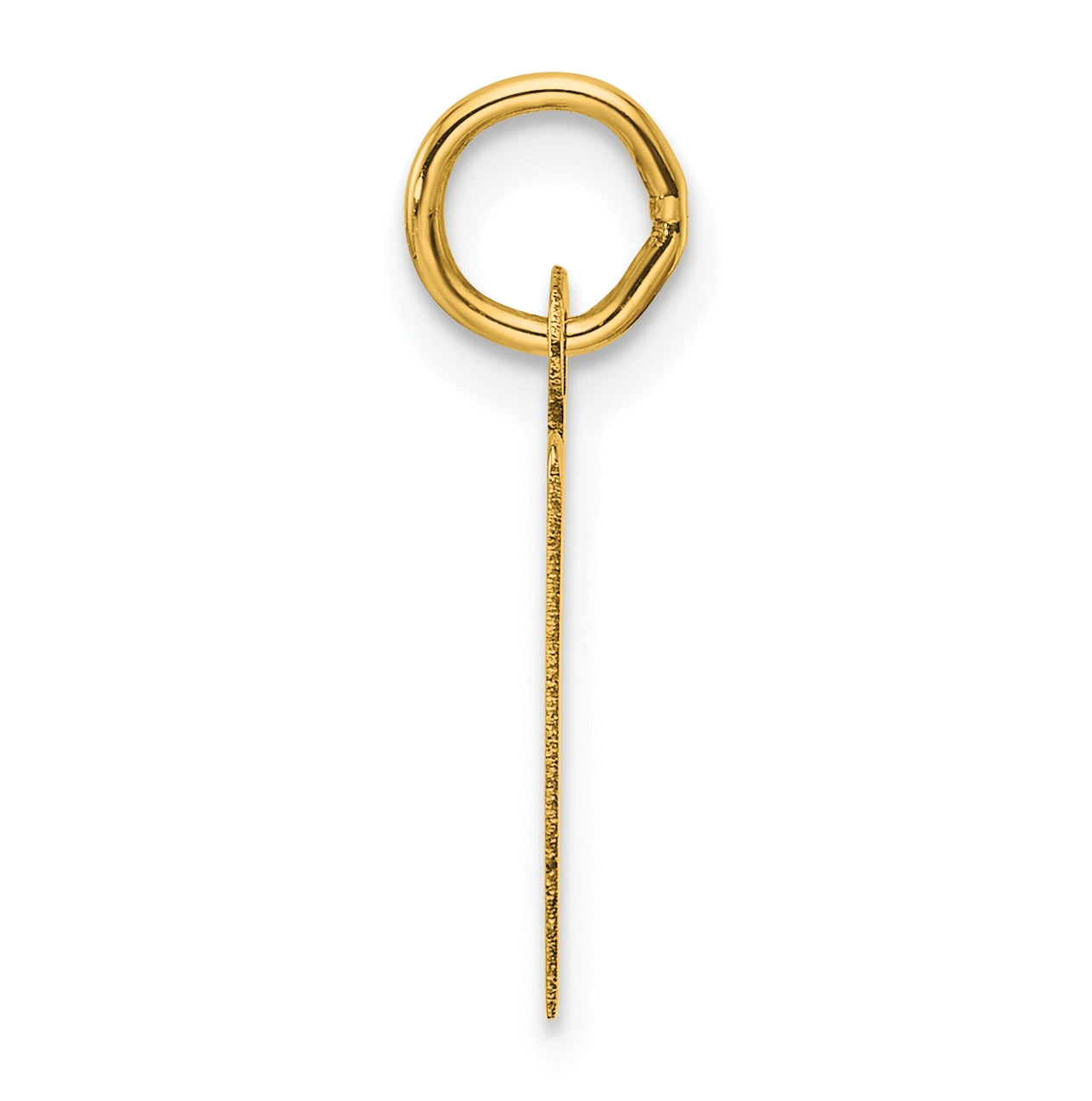 14K Yellow Gold Slanted Block Letter V Initial Charm