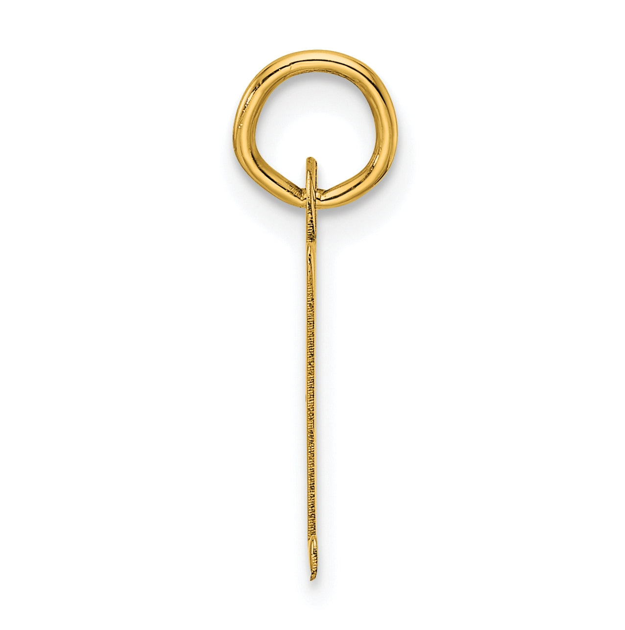 14K Yellow Gold Slanted Block Letter Z Initial Charm