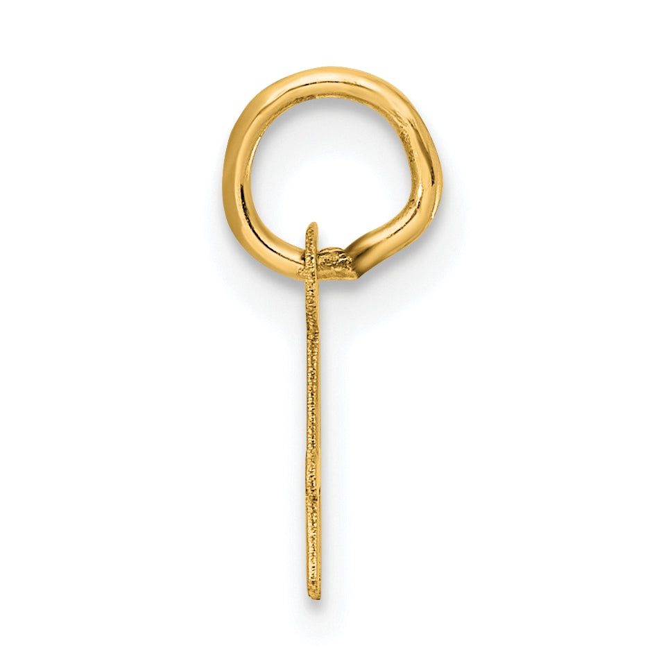 14K Yellow Gold Small Script Letter A Initial Charm