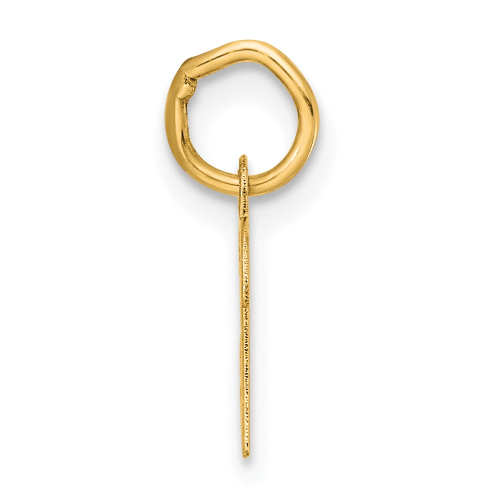 14K Yellow Gold Small Script Letter B Initial Charm