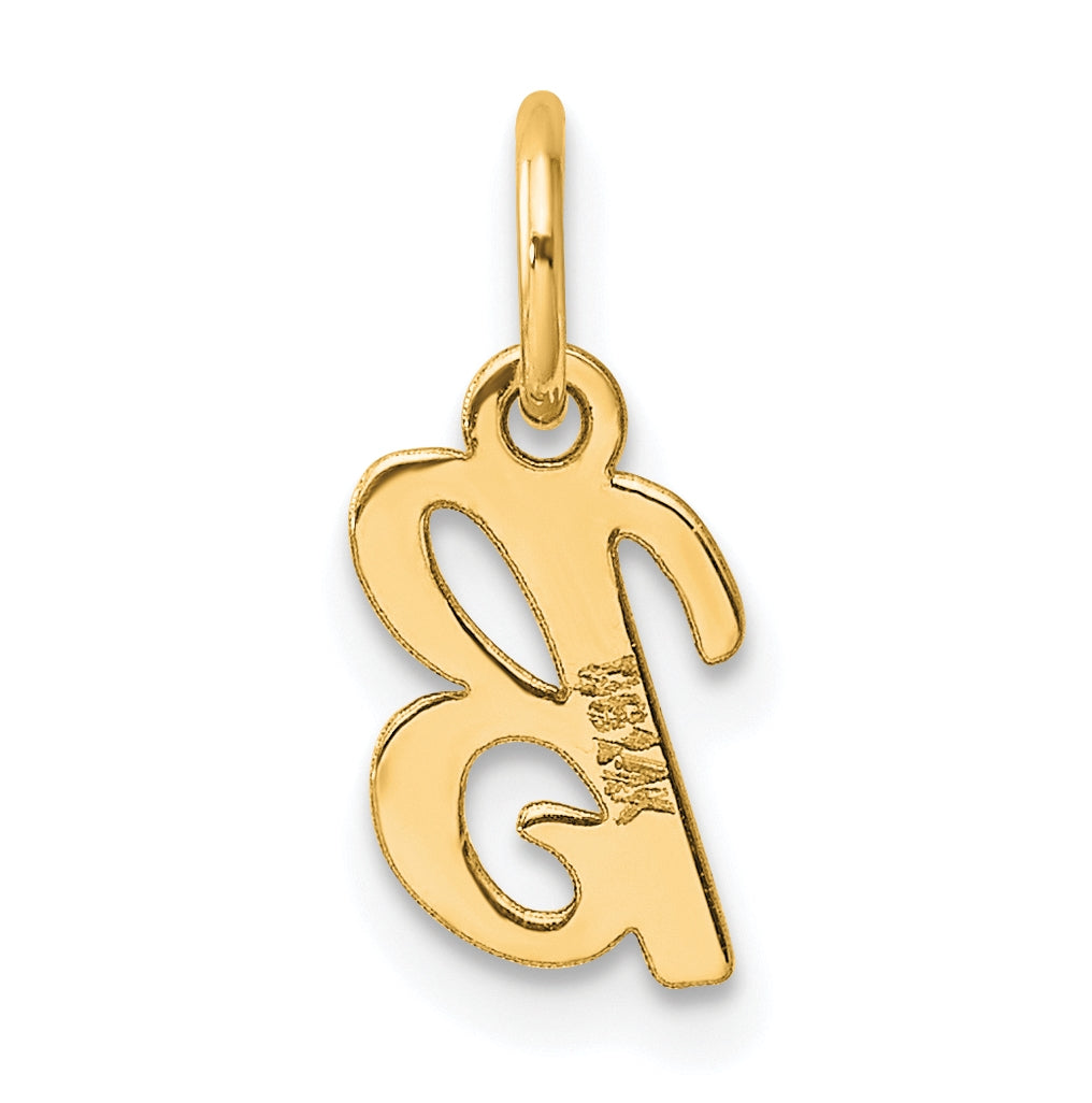 14K Yellow Gold Small Script Letter B Initial Charm