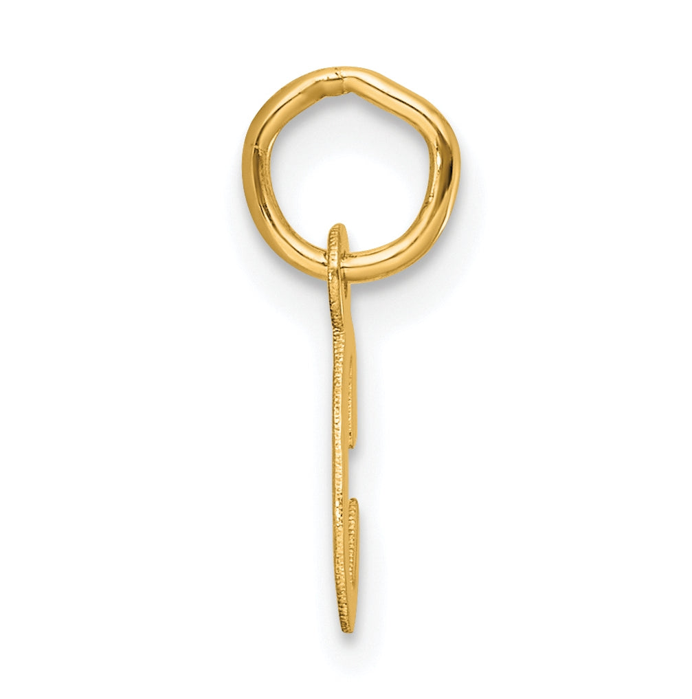 14K Yellow Gold Small Script Letter C Initial Charm