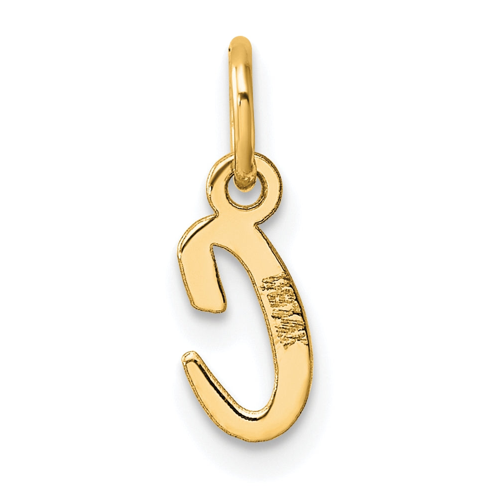 14K Yellow Gold Small Script Letter C Initial Charm