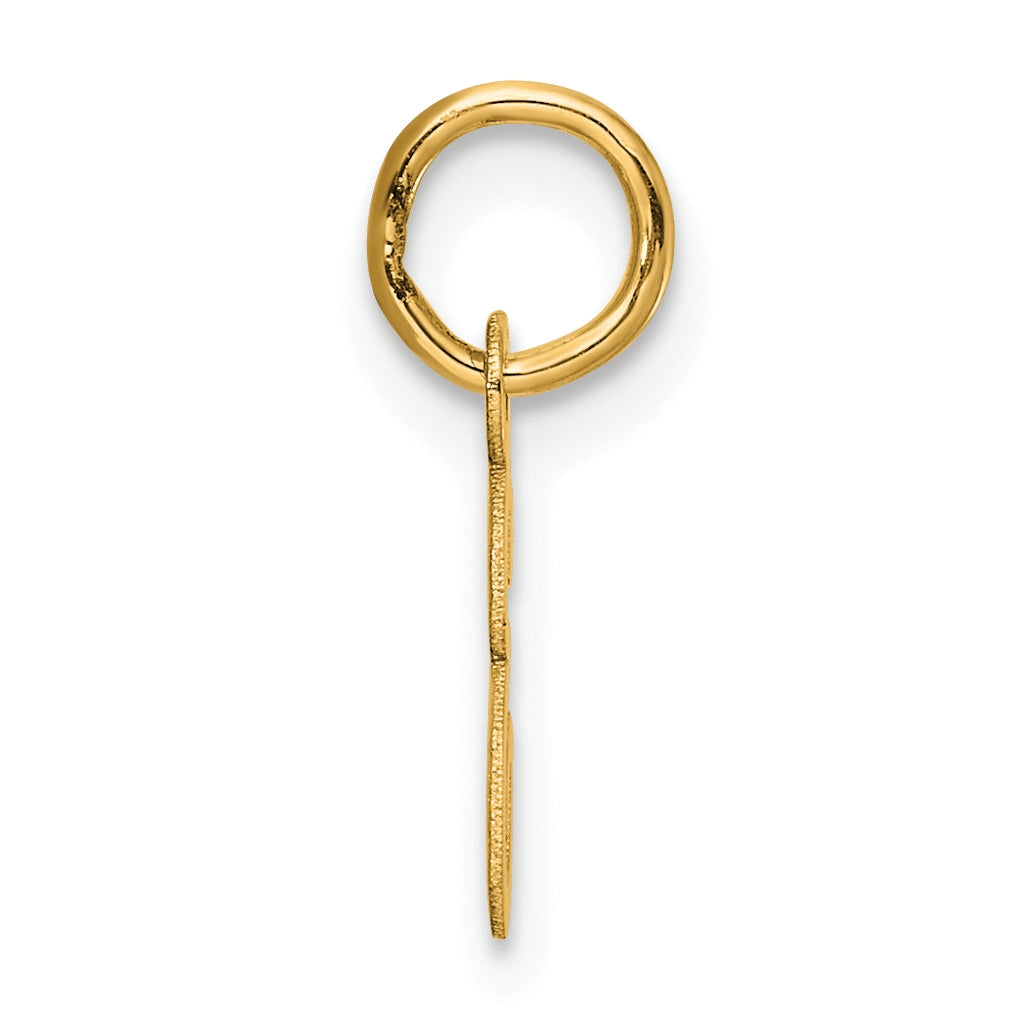 14K Yellow Gold Small Script Letter E Initial Charm