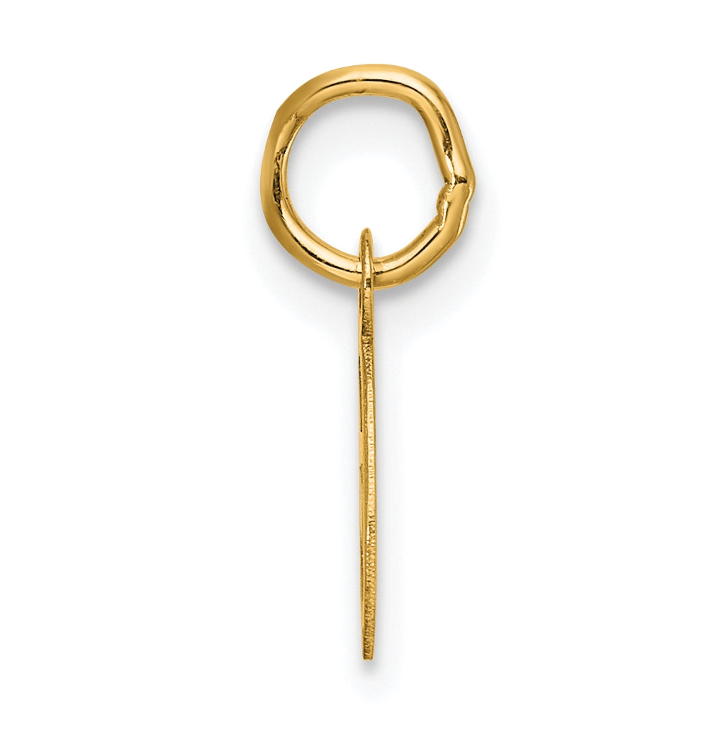 14K Yellow Gold Small Script Letter G Initial Charm