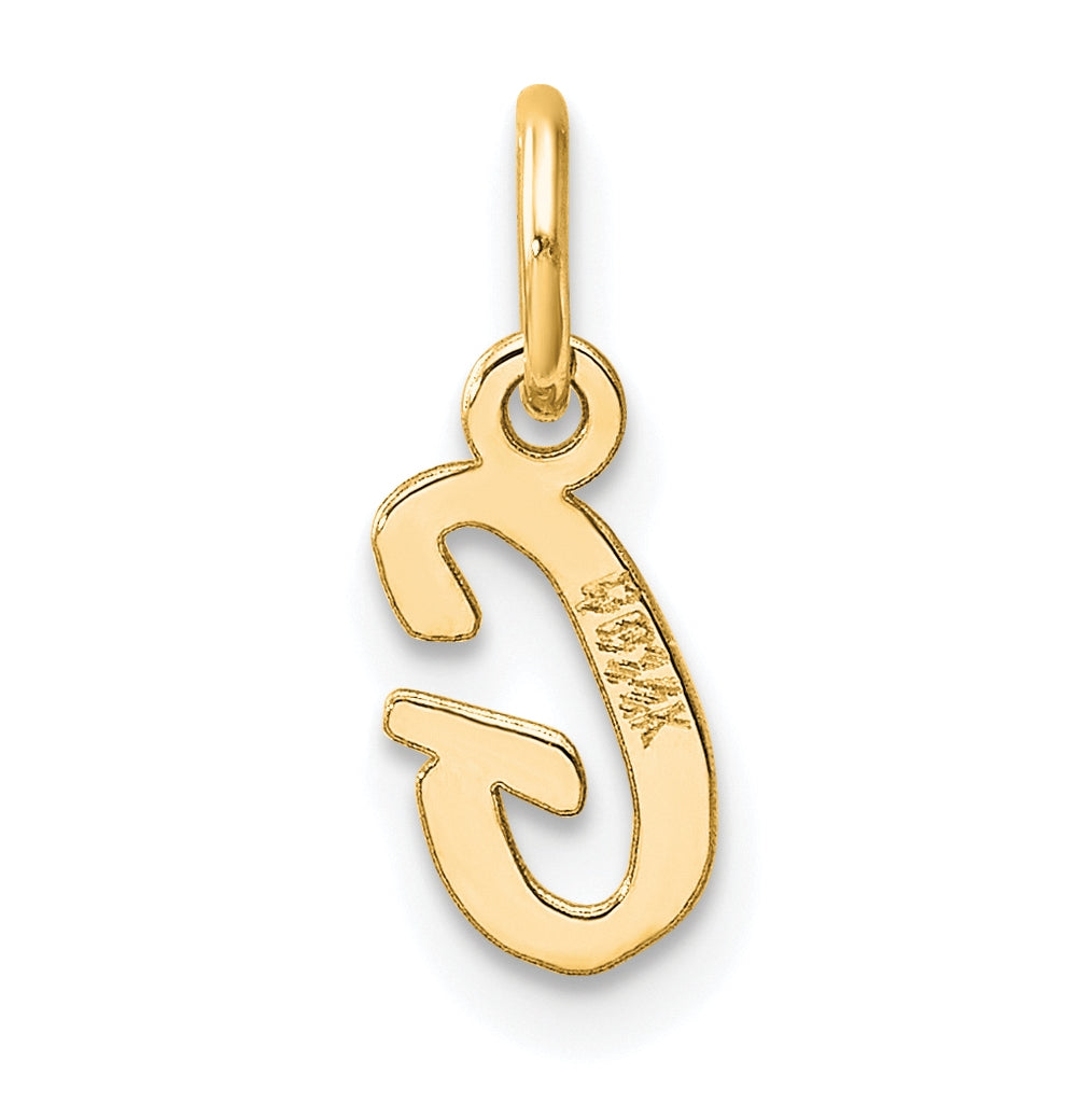 14K Yellow Gold Small Script Letter G Initial Charm