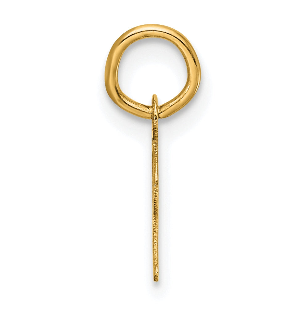 14K Yellow Gold Small Script Letter I Initial Charm