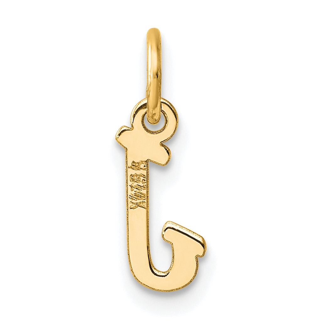 14K Yellow Gold Small Script Letter J Initial Charm