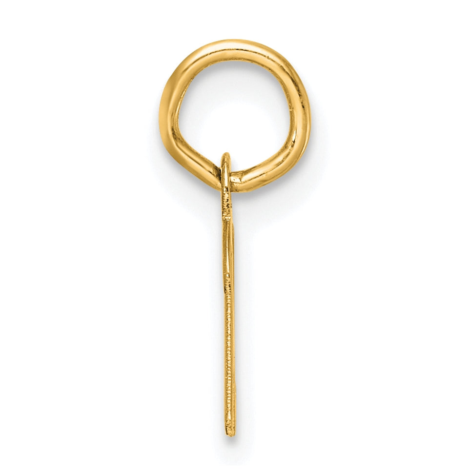 14K Yellow Gold Small Script Letter K Initial Charm