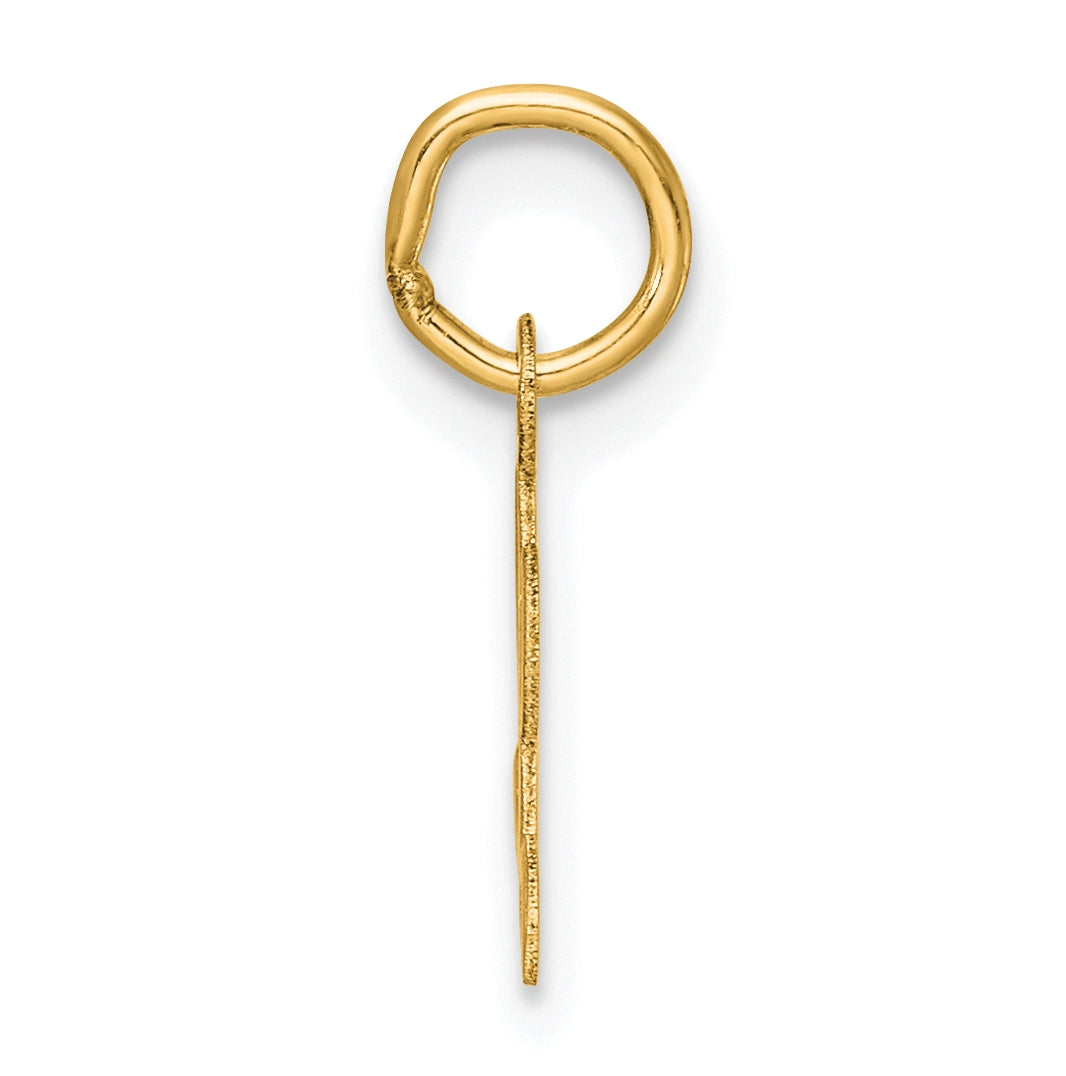 14K Yellow Gold Small Script Letter L Initial Charm
