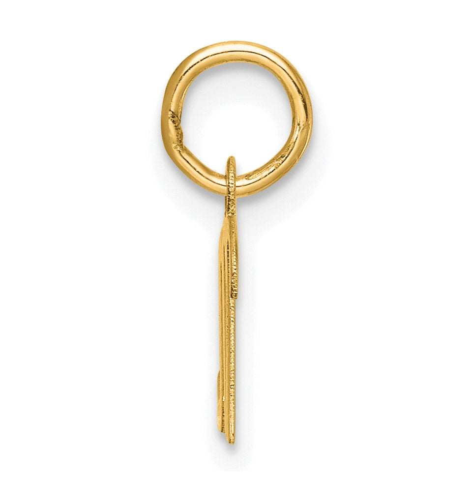14K Yellow Gold Small Script Letter M Initial Charm