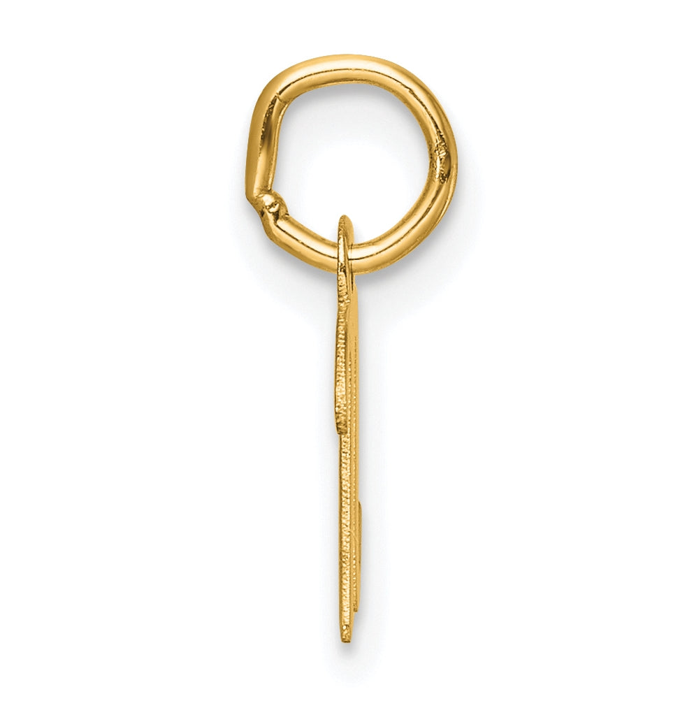 14K Yellow Gold Small Script Letter N Initial Charm