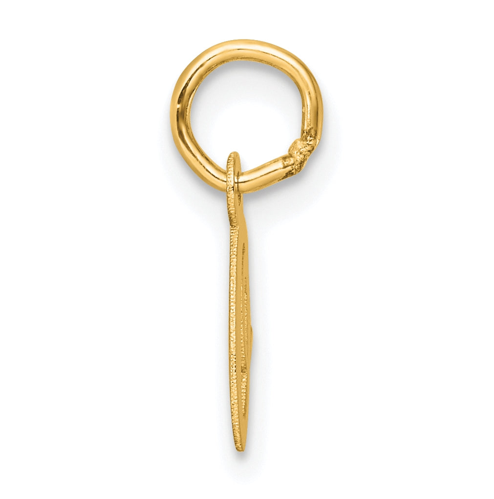 14K Yellow Gold Small Script Letter O Initial Charm