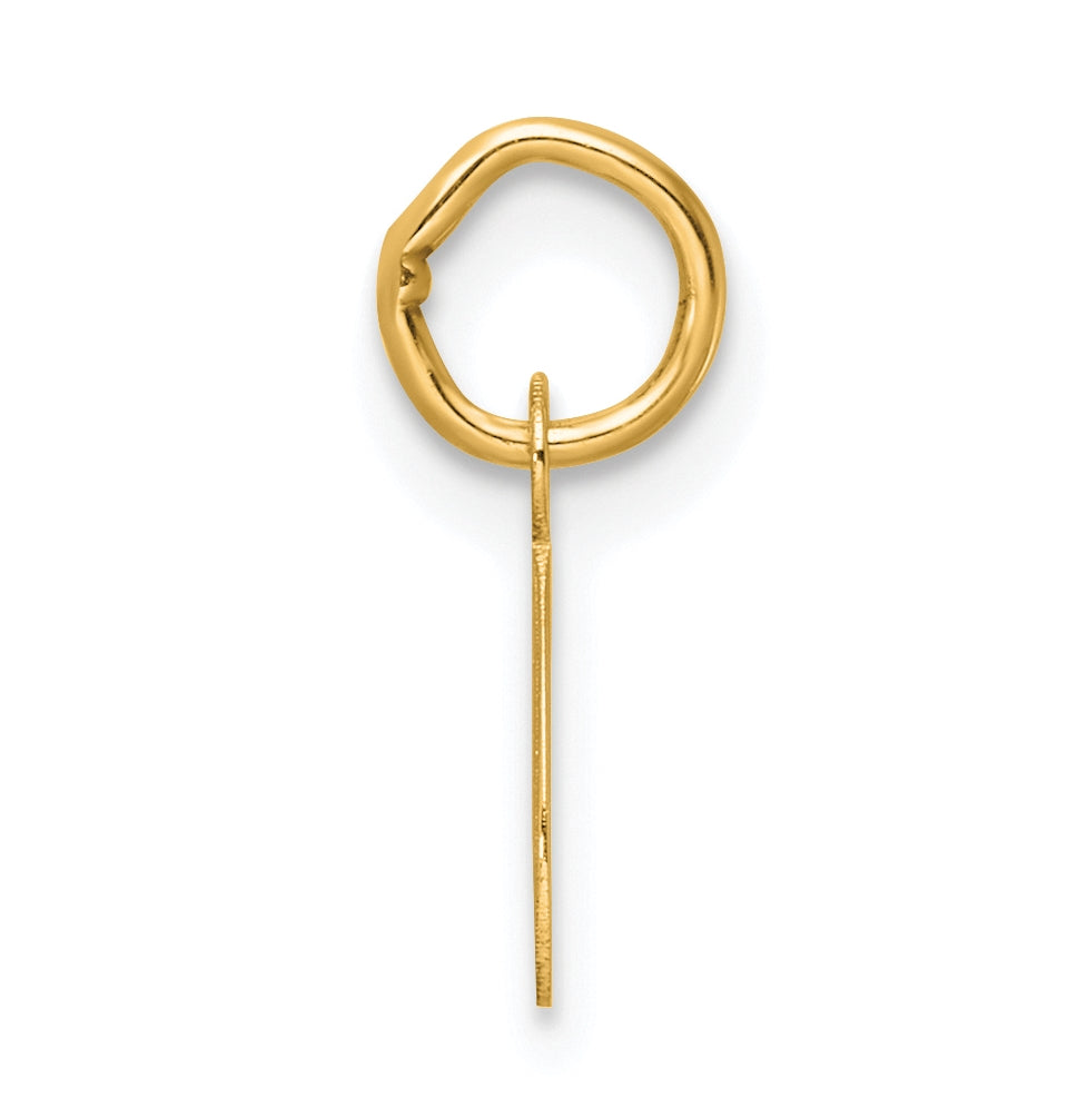 14K Yellow Gold Small Script Letter Q Initial Charm
