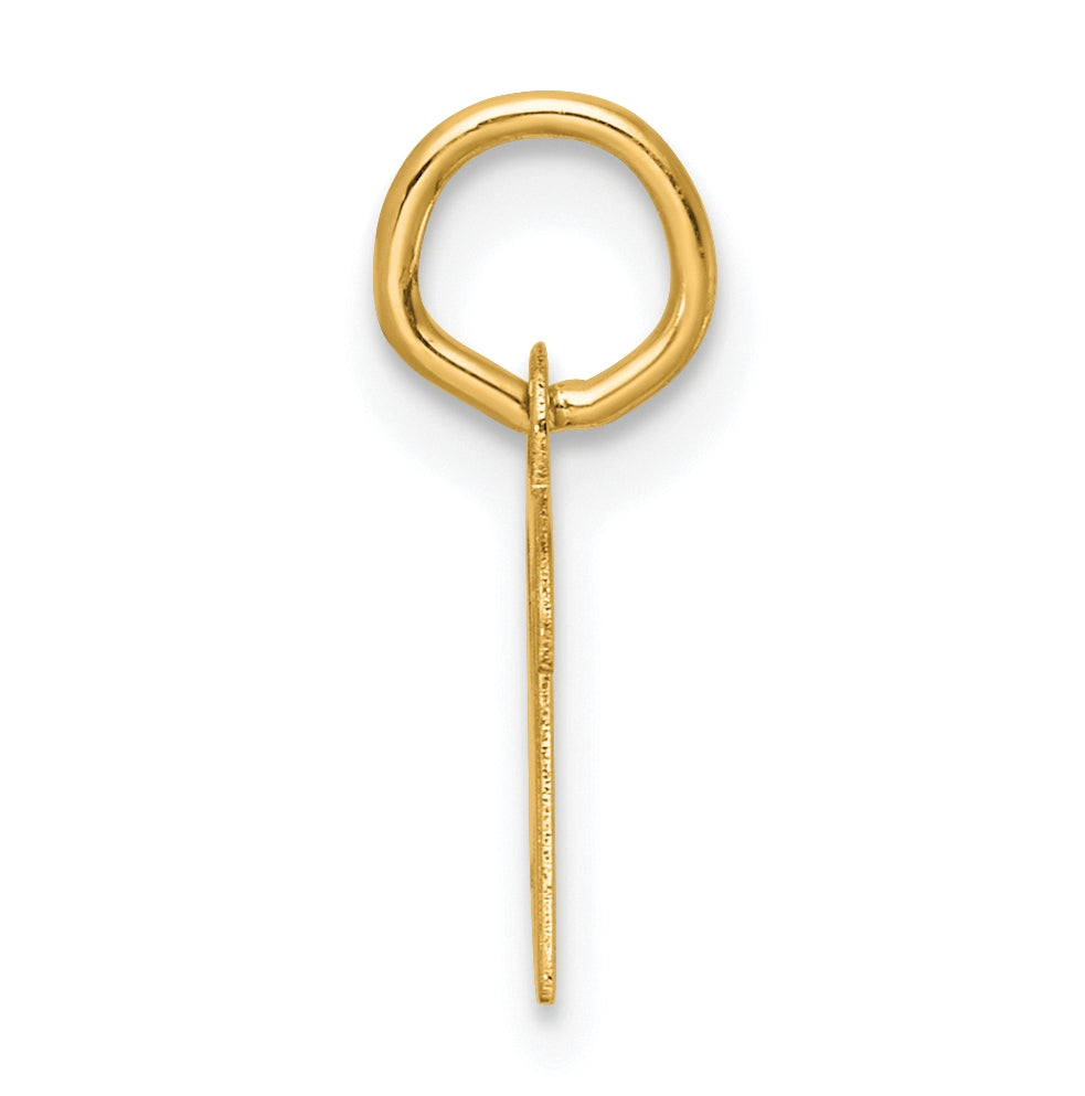14K Yellow Gold Small Script Letter R Initial Charm