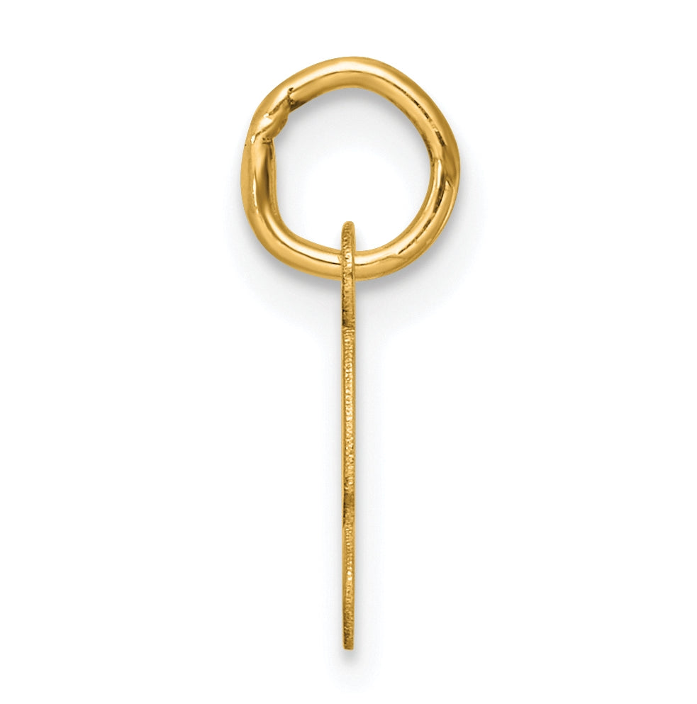 14K Yellow Gold Small Script Letter S Initial Charm