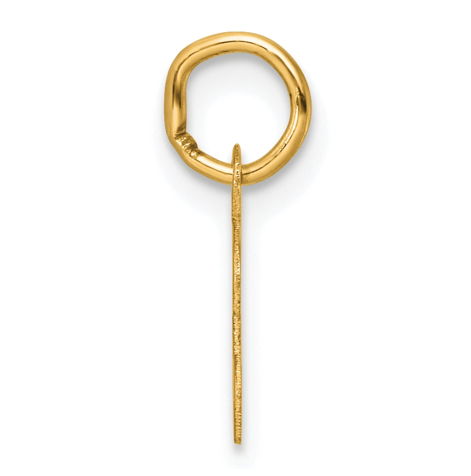 14K Yellow Gold Small Script Letter T Initial Charm