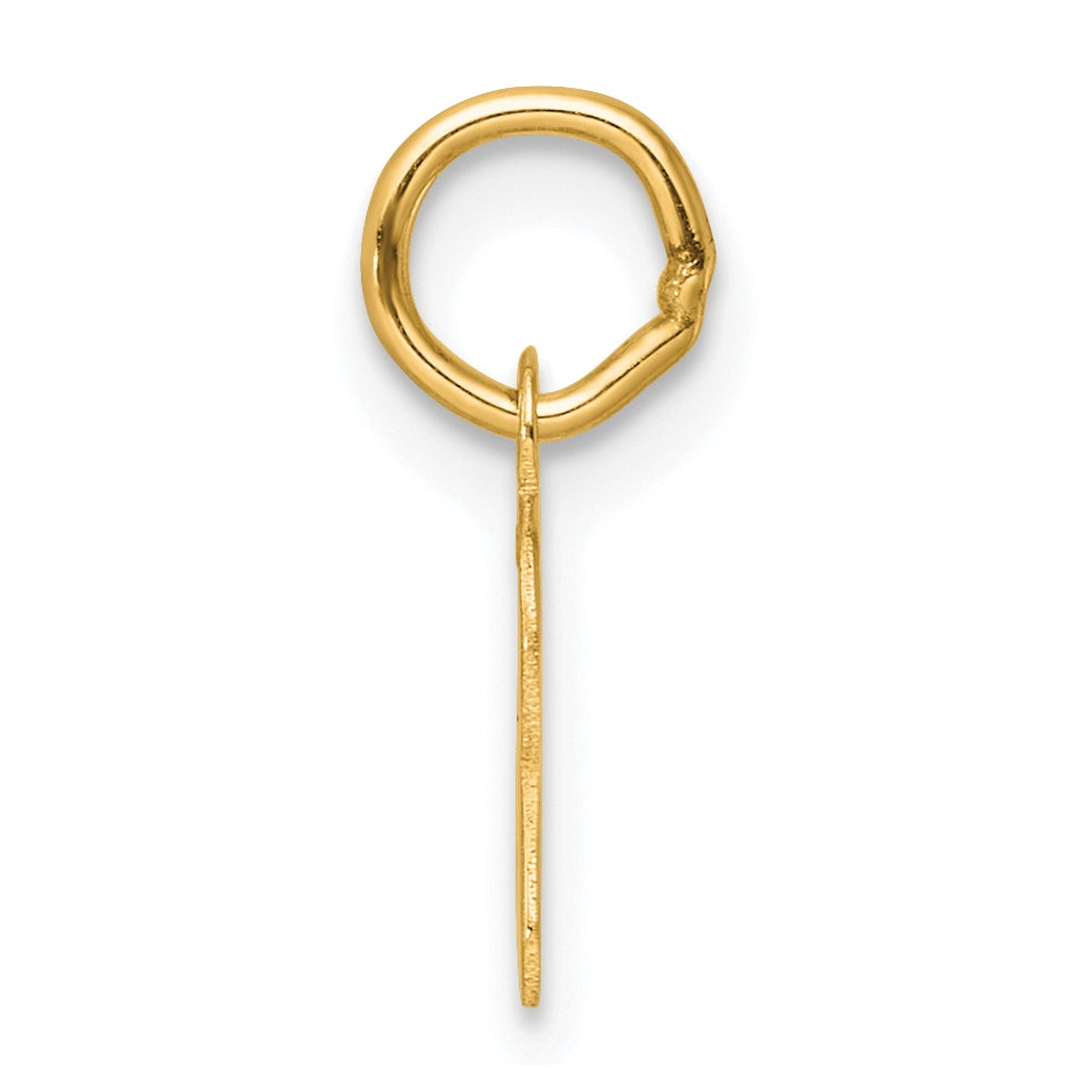 14K Yellow Gold Small Script Letter U Initial Charm