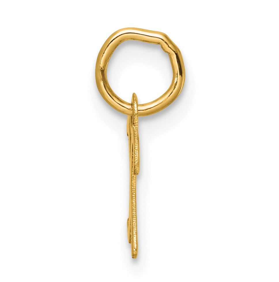 14K Yellow Gold Small Script Letter X Initial Charm
