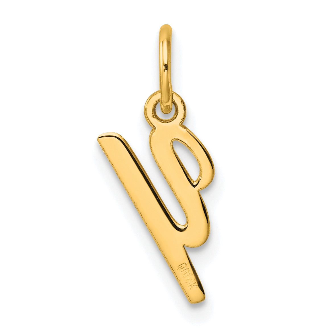 14K Yellow Gold Small Script Letter Y Initial Charm