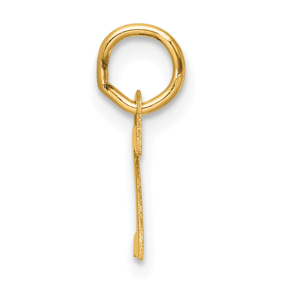 14K Yellow Gold Small Script Letter Z Initial Charm