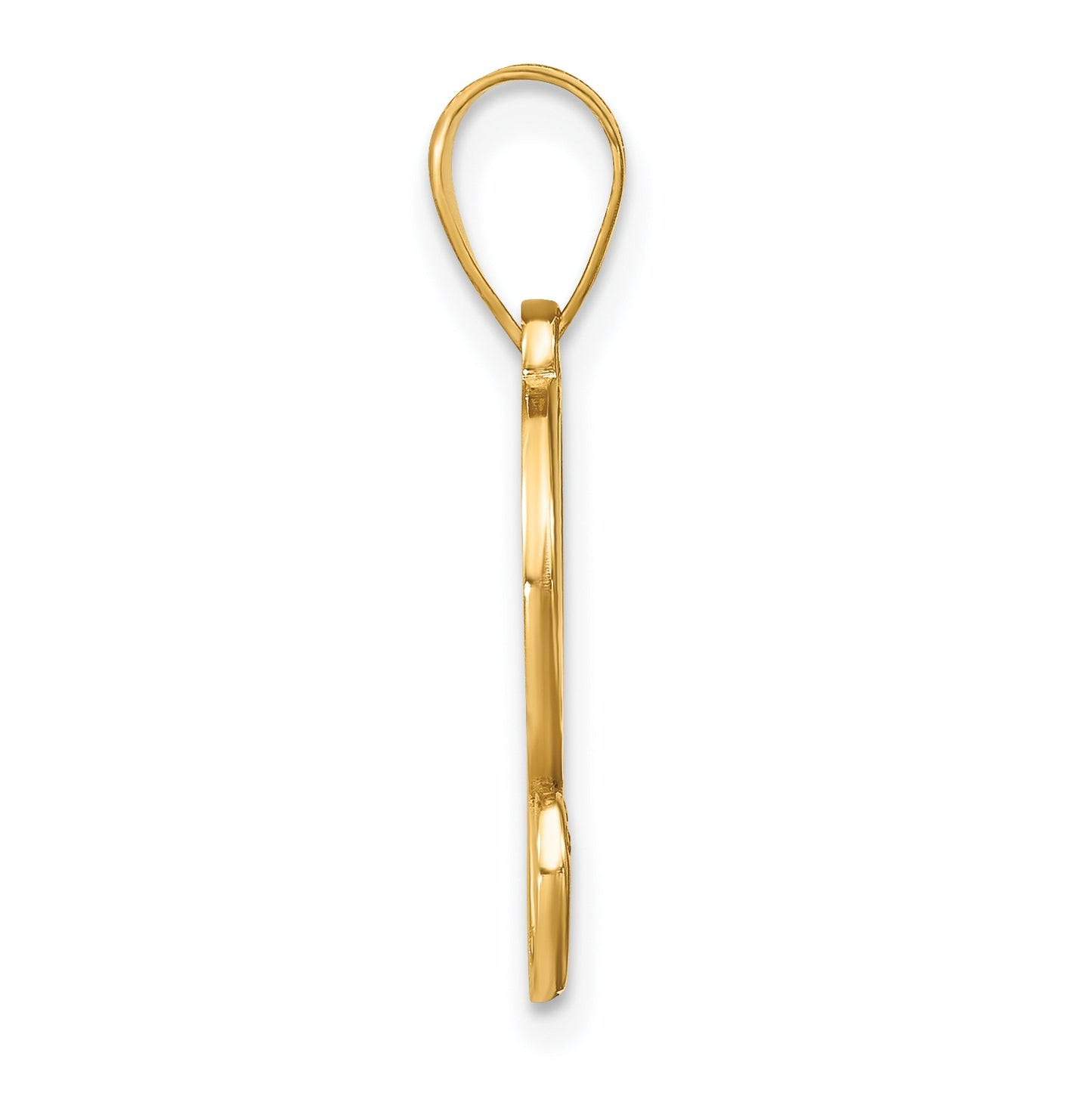 14K Yellow Gold Script Letter G Initial Pendant with Diamond