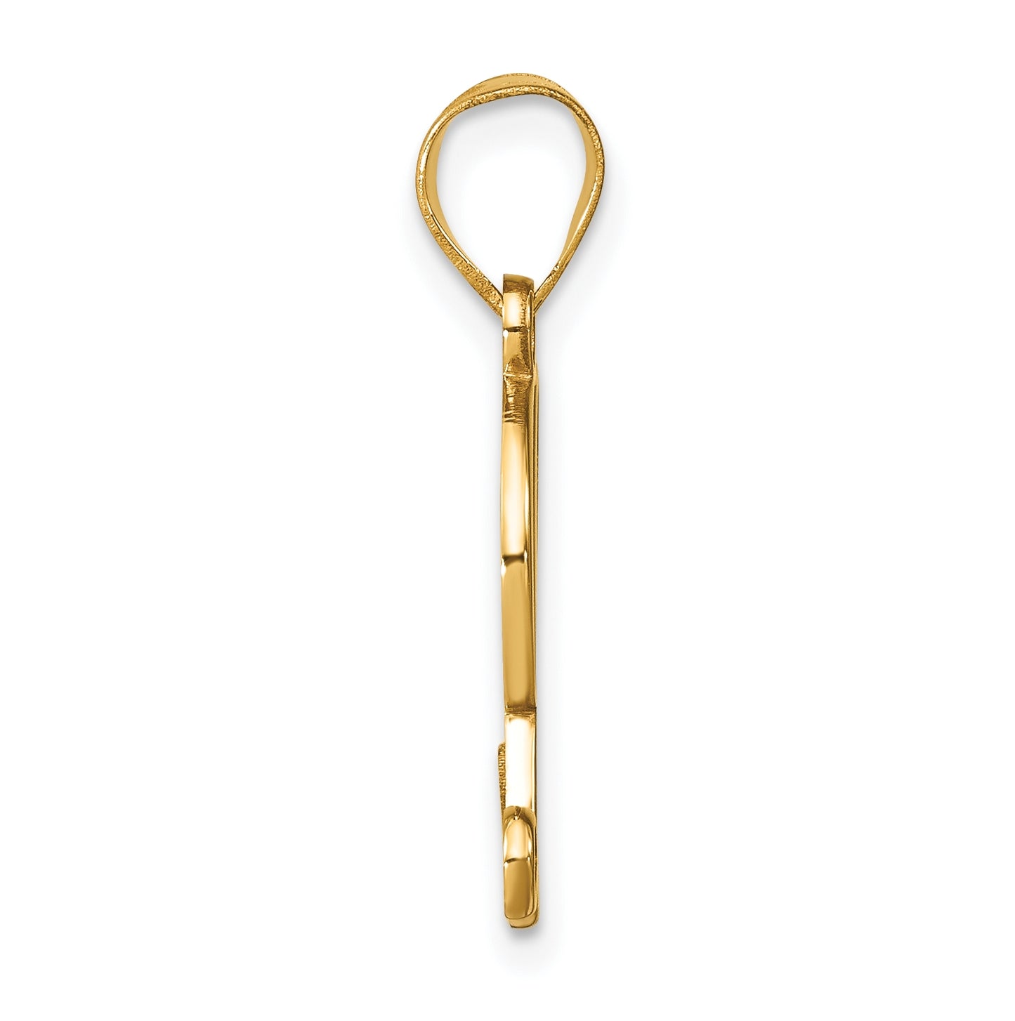 14K Yellow Gold Script Letter L Initial Pendant with Diamond