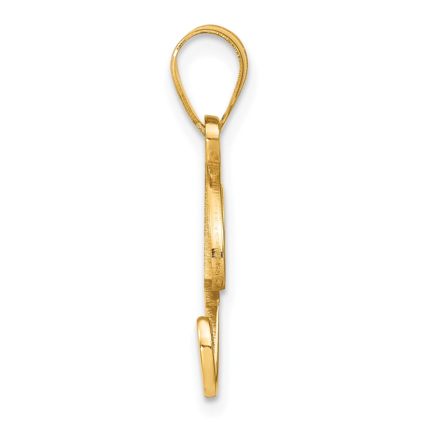 14K Yellow Gold Script Letter P Initial Pendant with Diamond