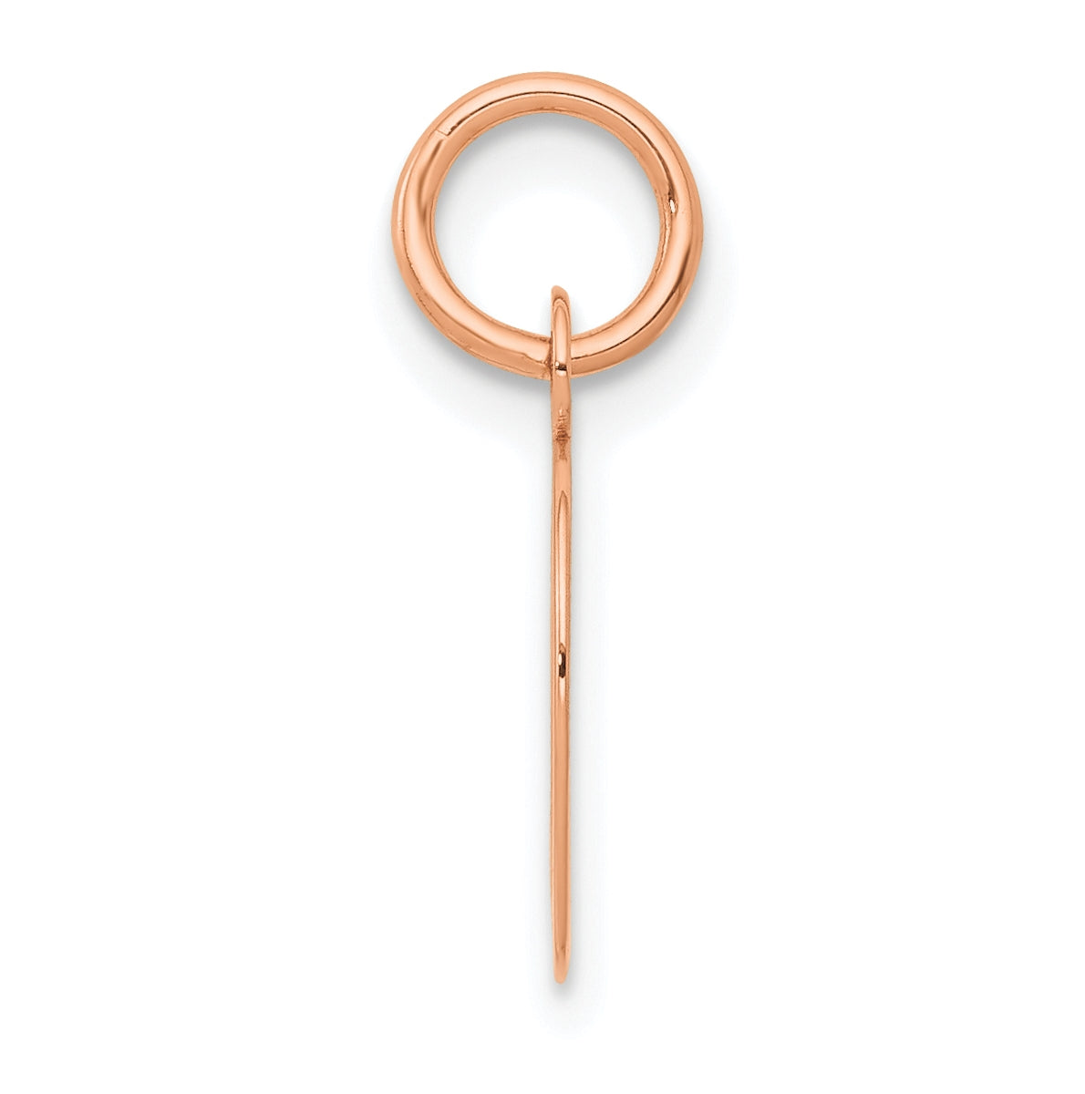 14k Rose Gold Small Script Letter D Initial Charm