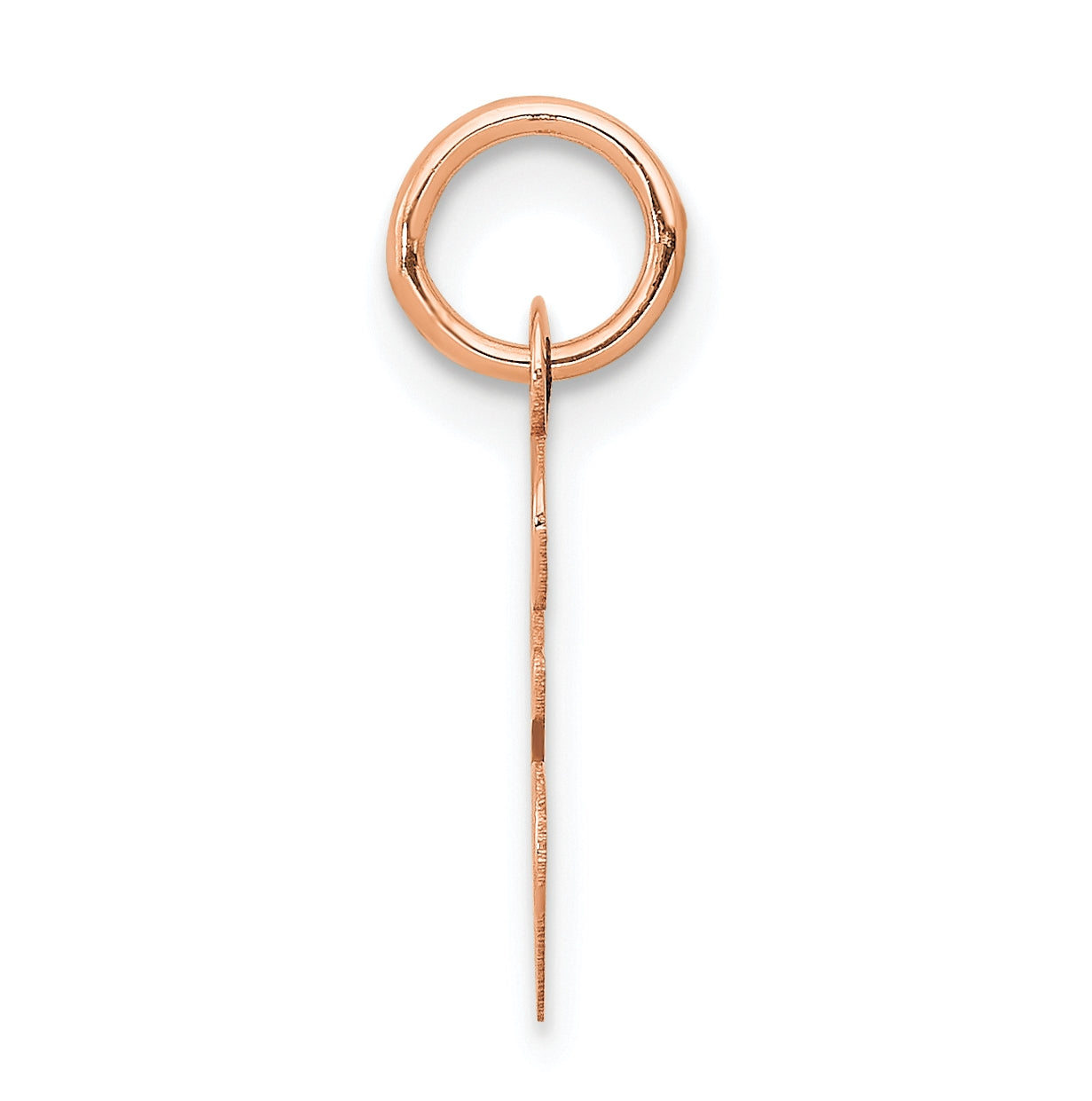 14k Rose Gold Small Script Letter E Initial Charm