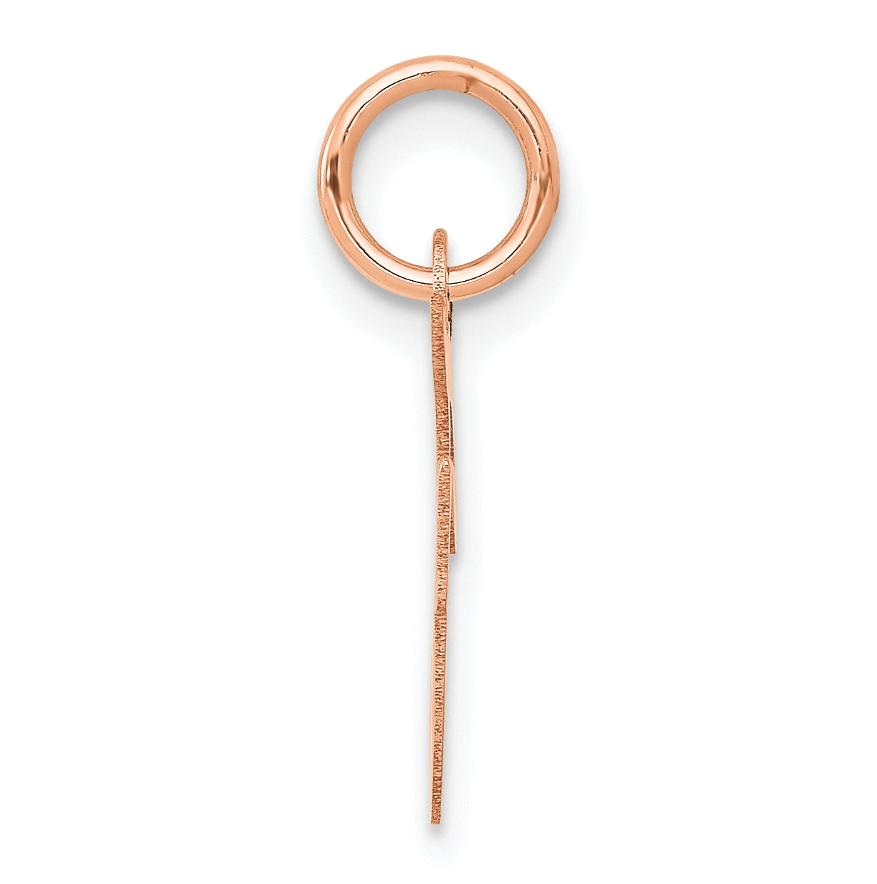 14k Rose Gold Small Script Letter F Initial Charm
