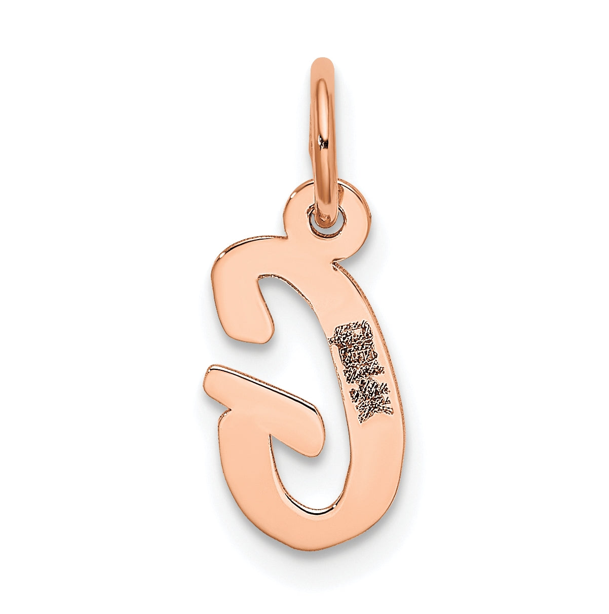 14k Rose Gold Small Script Letter G Initial Charm
