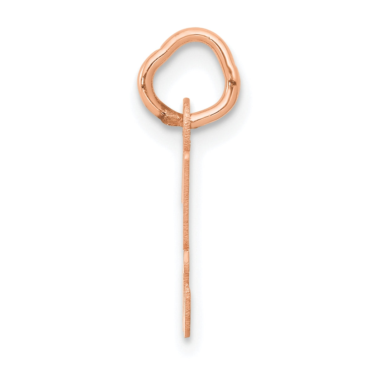 14k Rose Gold Small Script Letter H Initial Charm