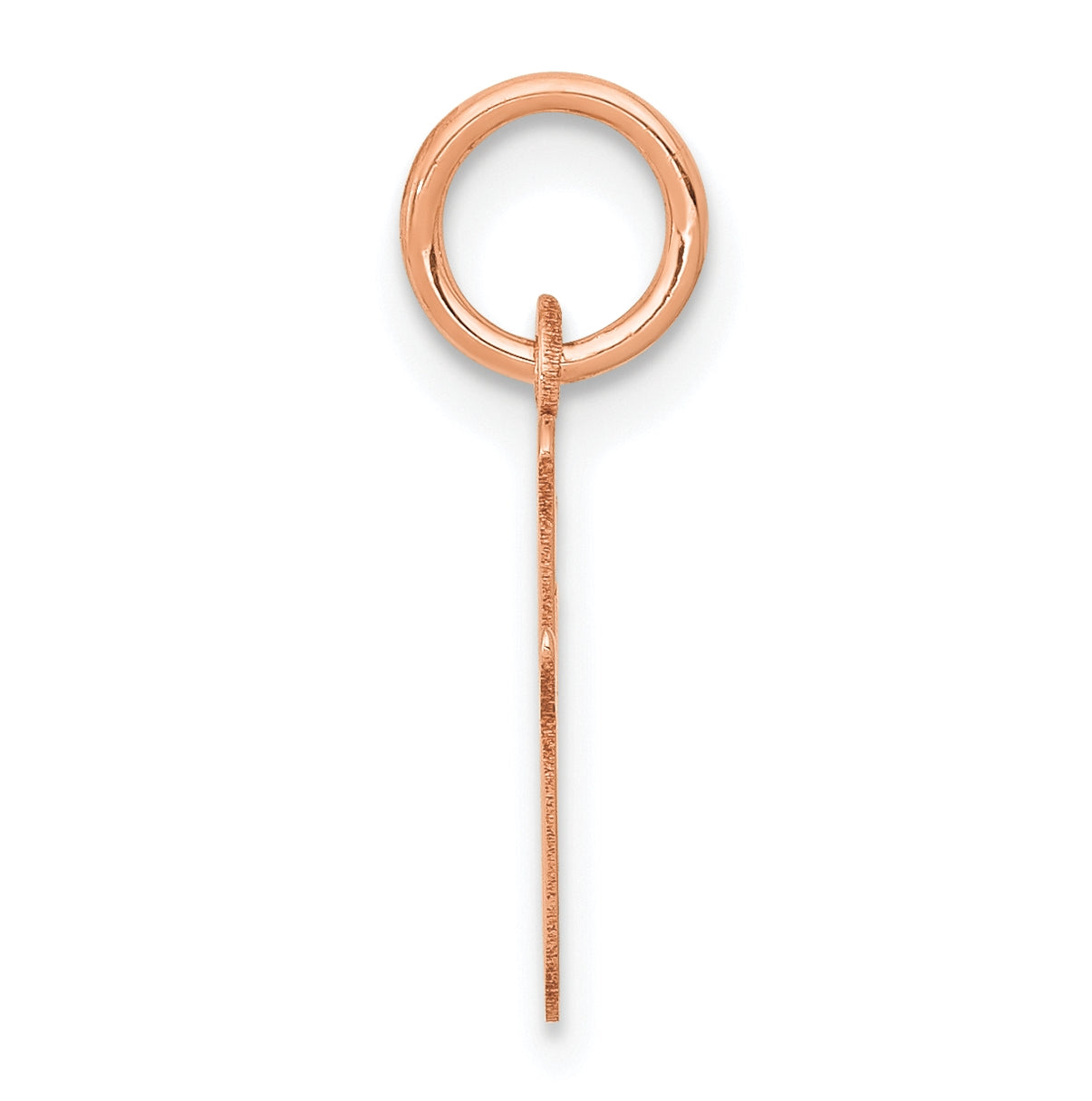 14k Rose Gold Small Script Letter I Initial Charm