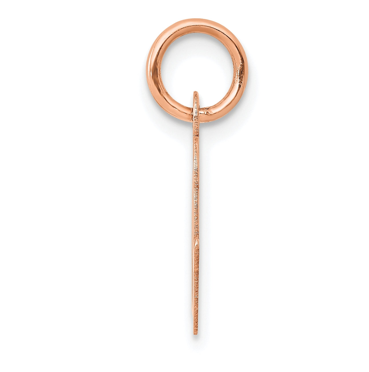 14k Rose Gold Small Script Letter O Initial Charm