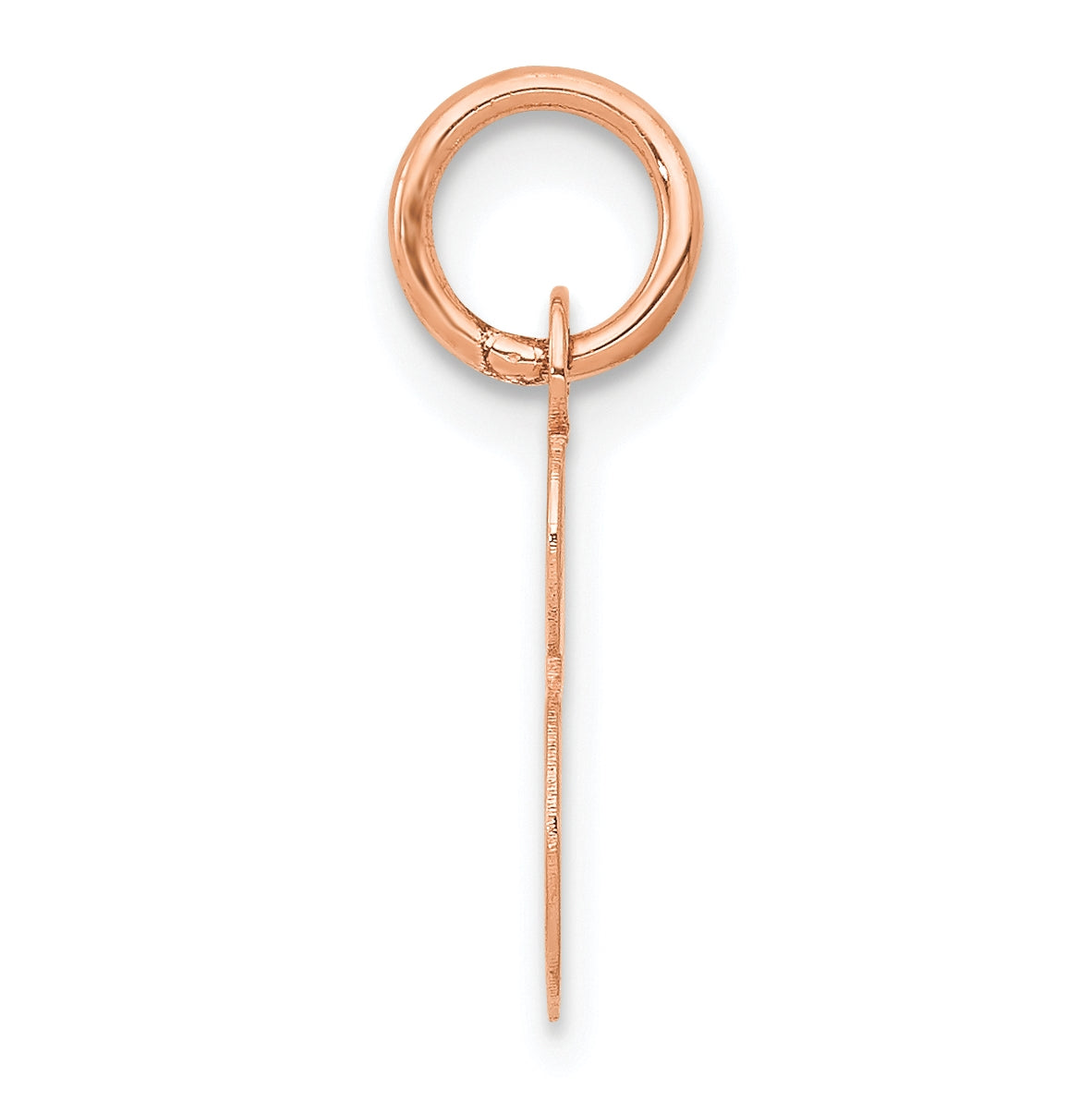 14k Rose Gold Small Script Letter S Initial Charm