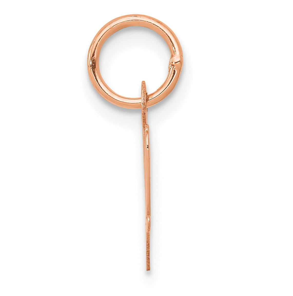 14k Rose Gold Small Script Letter W Initial Charm