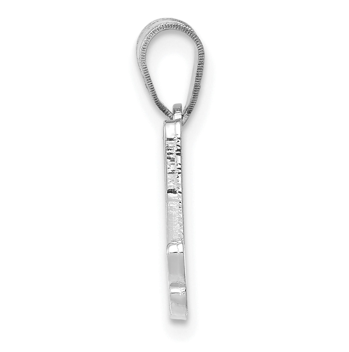 14KW White Gold Script Letter A Initial Pendant