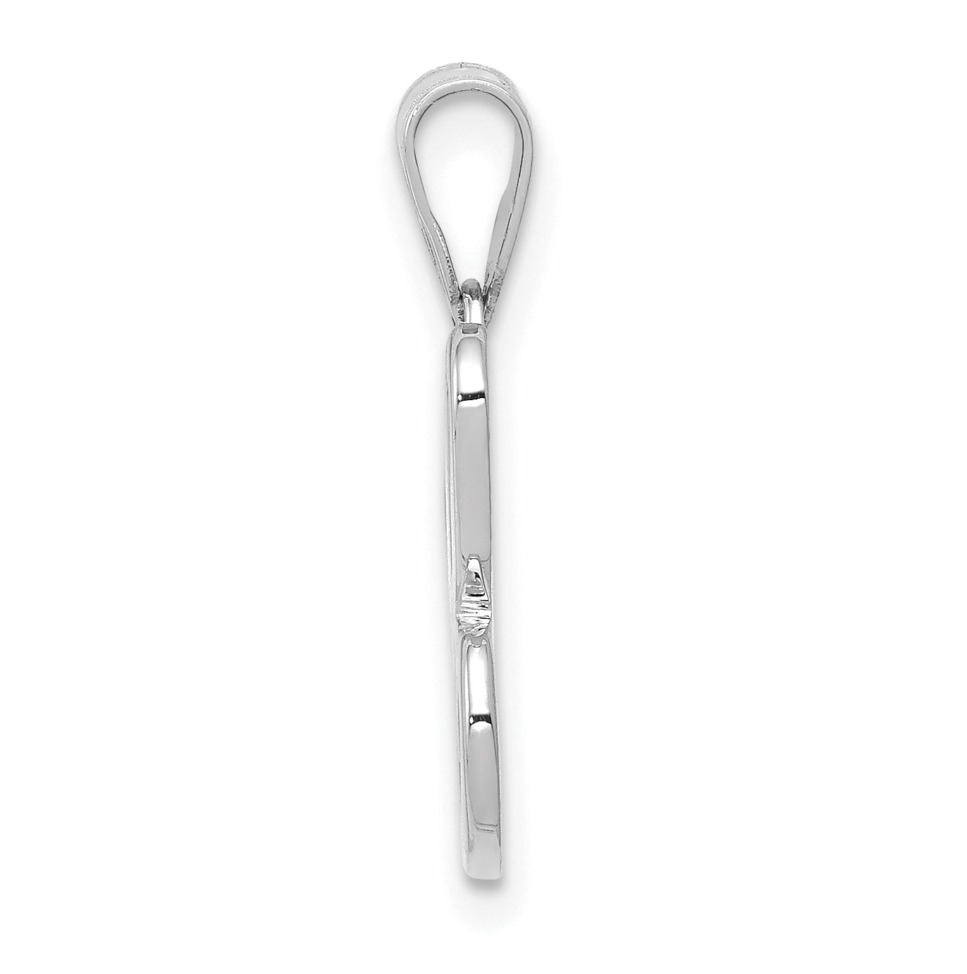 14KW White Gold Script Letter C Initial Pendant
