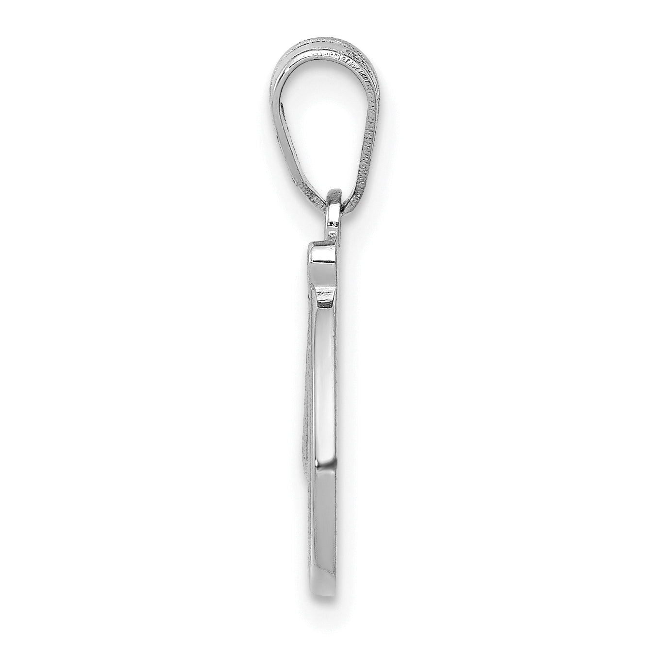 14KW White Gold Script Letter D Initial Pendant