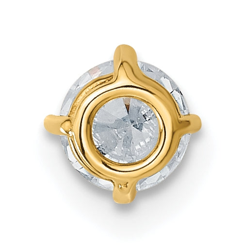 14K Yellow Gold 1/2ct. 5.0mm Round G H I True Light Moissanite Solitaire Chain Slide