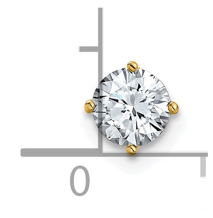 14K Yellow Gold 1/2ct. 5.0mm Round D E F Pure Light Moissanite Solitaire Chain Slide