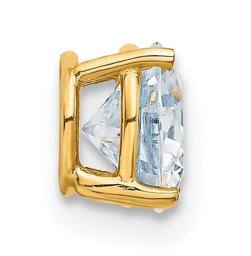 14K Yellow Gold 3/4ct. 6.0mm Round G H I True Light Moissanite Solitaire Chain Slide