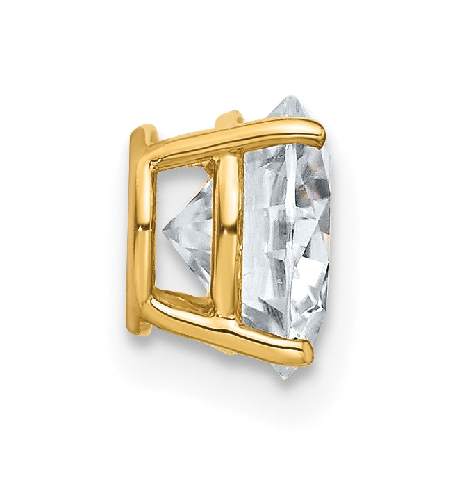 14K Yellow Gold 1.50ct. 7.5mm Round G H I True Light Moissanite Solitaire Chain Slide