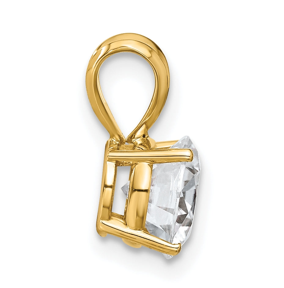 14K Yellow Gold 1.5ct. 7.5mm Round G H I True Light Moissanite Solitaire Pendant