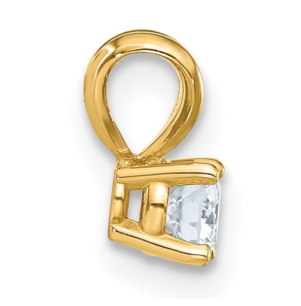14K Yellow Gold 1/4ct. 4.0mm Round G H I True Light Moissanite Solitaire Pendant