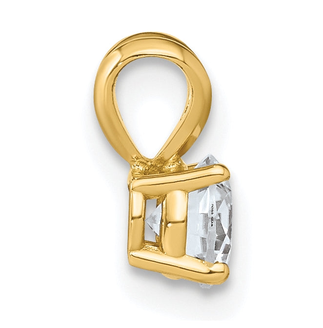 14K Yellow Gold 1/2ct. 5.0mm Round G H I True Light Moissanite Solitaire Pendant
