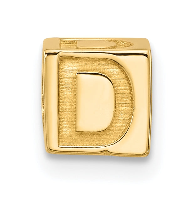 14K Yellow Gold Alphabet Bead Letter