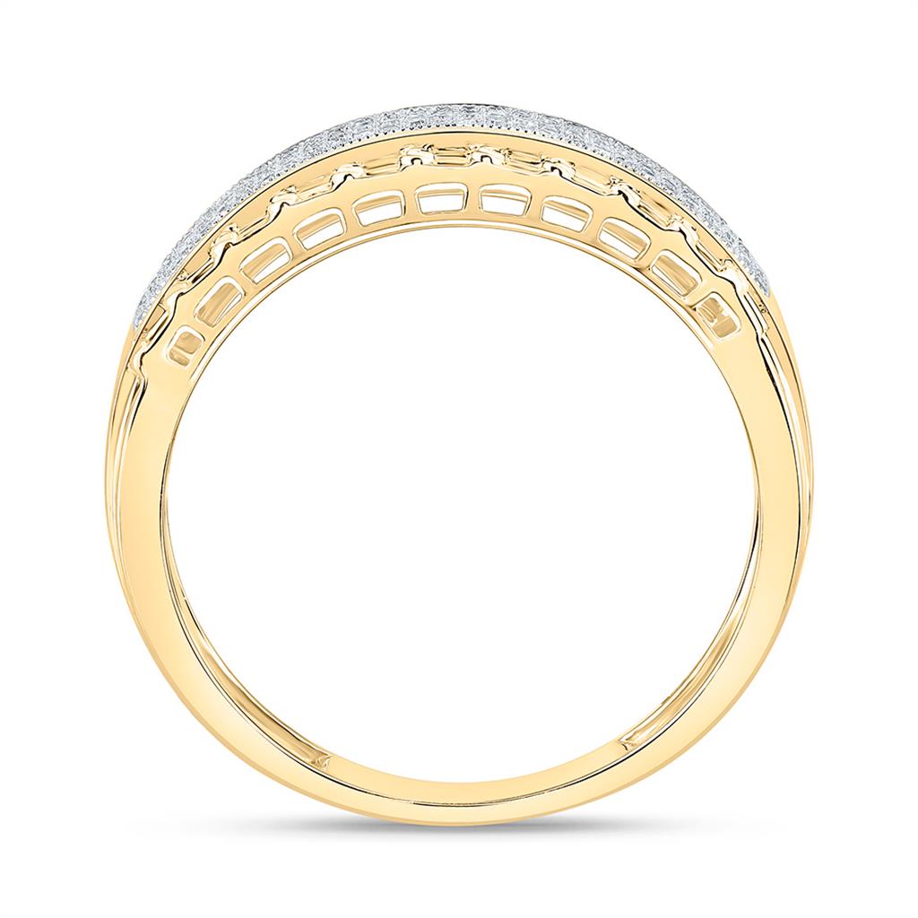 10K Yellow Gold 1/4 Cttw Natural Diamond Gift Mens Band